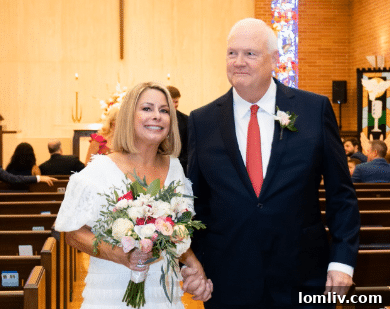 Virginia Durham and husband, Tim Carter, at their 2022 wedding.