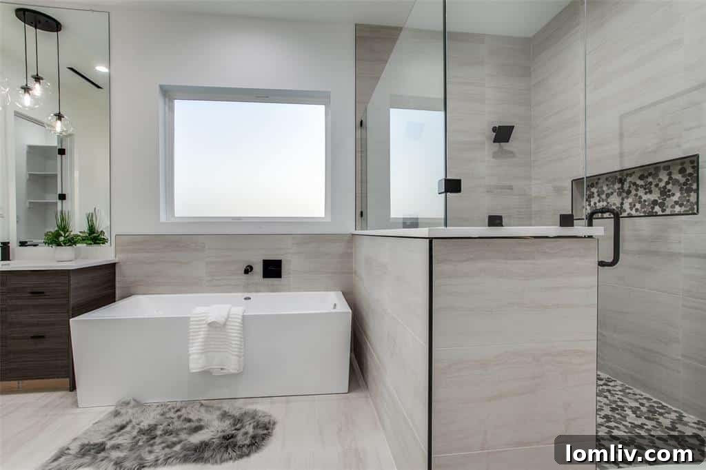 Spacious Double Shower in Modern Bathroom