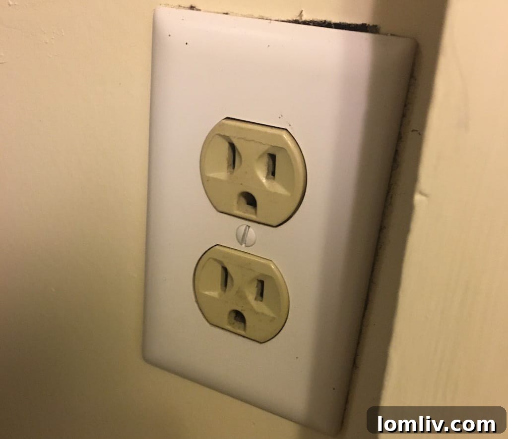 Defying the Dog Days Laughters Lifeline for Home Inspectors 4 Electrical outlets arranged in a way that gives them an 'angry' expression, illustrating the quirky details found during inspections.