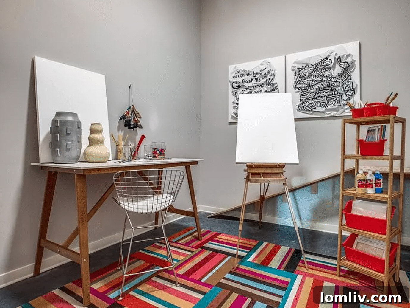 Primary Bedroom with Geometric Accent Wall