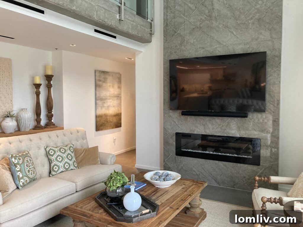 Penthouse Fireplace and Kitchen Island Upgrade
