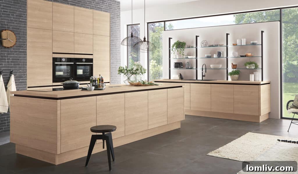 Contemporary Kitchen with Wooden Cabinets