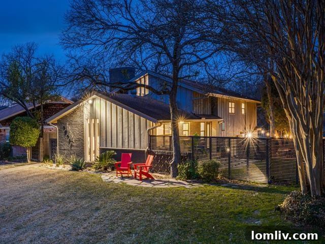 Stunning Mid-Century Modern exterior of 10551 Silverock Drive in East Dallas