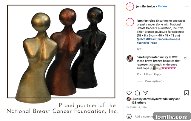 Jennifer Troice supports the National Breast Cancer Foundation with art sales.