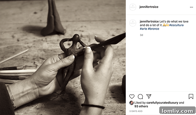 Follow contemporary sculptor Jennifer Troice's journey on Instagram for art insights.