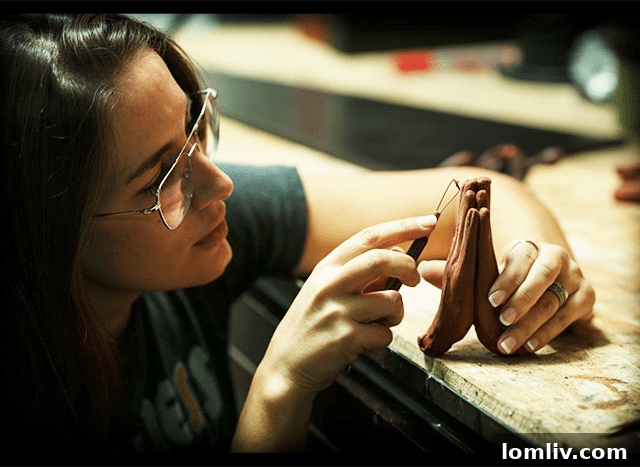 Jennifer Troice's new sculpture featuring praying hands, symbolizing unity and groundedness.