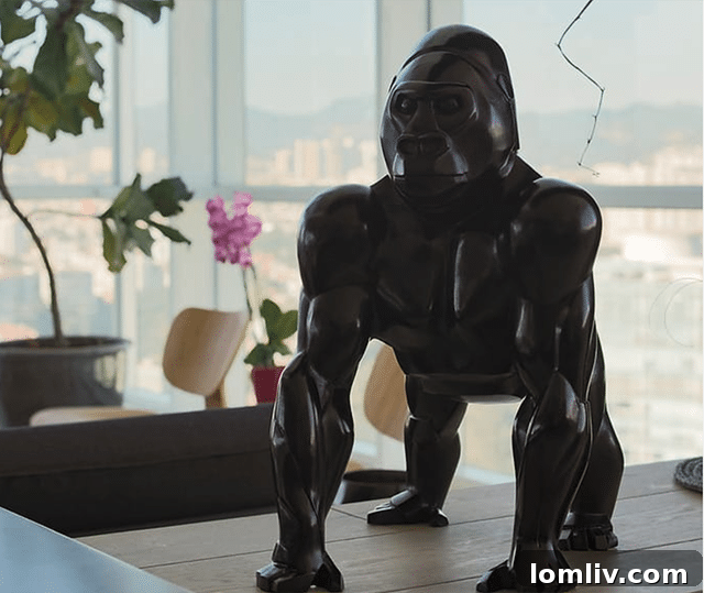 Jennifer Troice's geometric gorilla sculpture from her 'Endangered Species' collection.