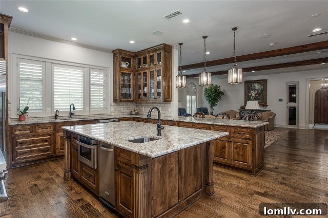Chef's kitchen with generous counter space, custom cabinetry, and premium finishes