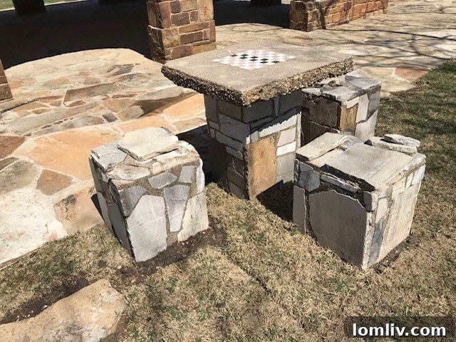 Game tables repaired by artist Lucan Watkins at White Rock Lake