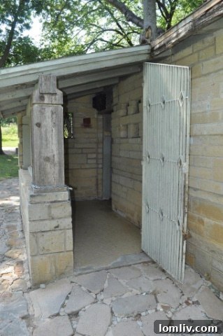 Original restroom doors at Stone Tables, non-ADA compliant