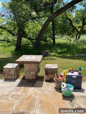 Game tables at White Rock Lake after Lucan Watkins' repairs