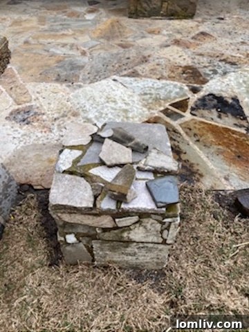White Rock Lake stone tables after partial demolition