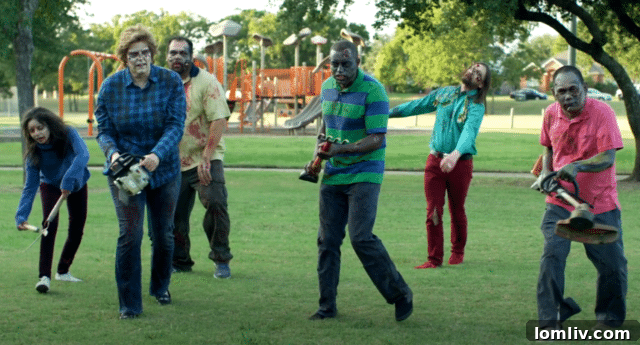 Garland's 'zombie-friendly' video, a city embracing its cinematic undead reputation.