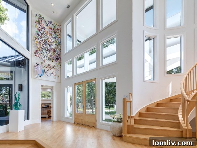Southlake's Uplifting Retreat: A Home Where Happiness Blooms 3 Interior of Southlake Home with Large Windows and Art Spaces