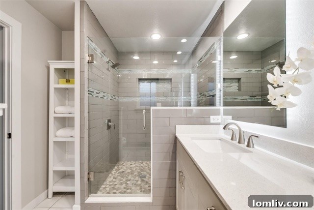 Detailed view of renovated interior features in the Irving property