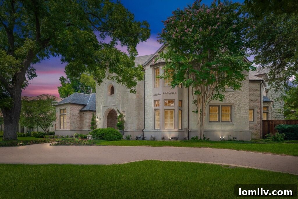 Striking exterior of the luxury residence at 6475 Norway Road in Preston Hollow, Dallas