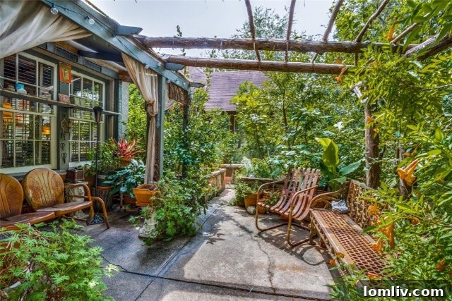 The enchanting exterior of the Garden House in Oak Cliff