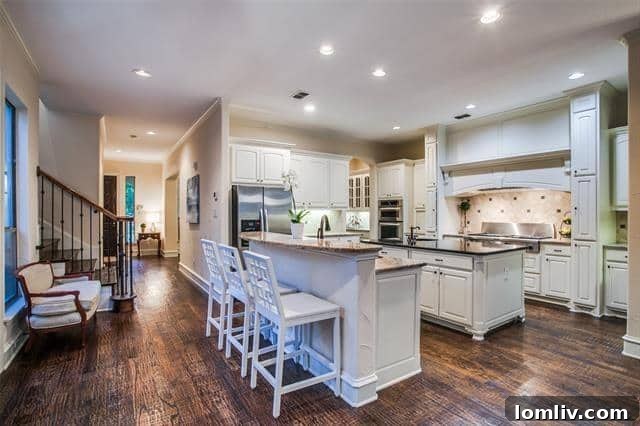 Spacious open concept kitchen and dining Dallas
