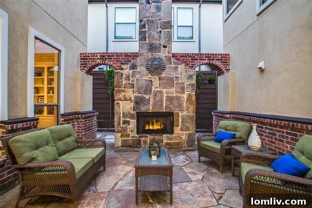 Private courtyard with fireplace 6171 Llano Avenue