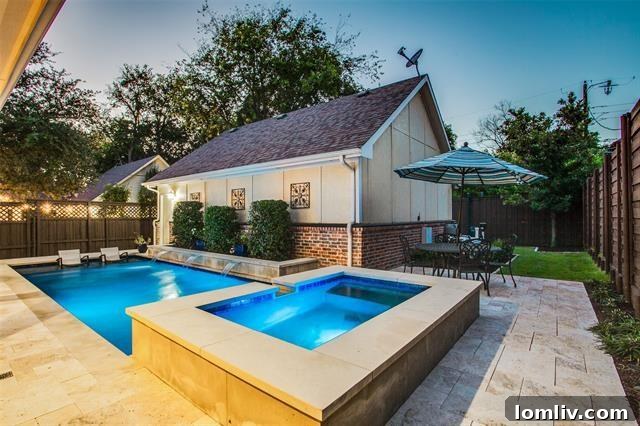 Backyard pool and spa Dallas