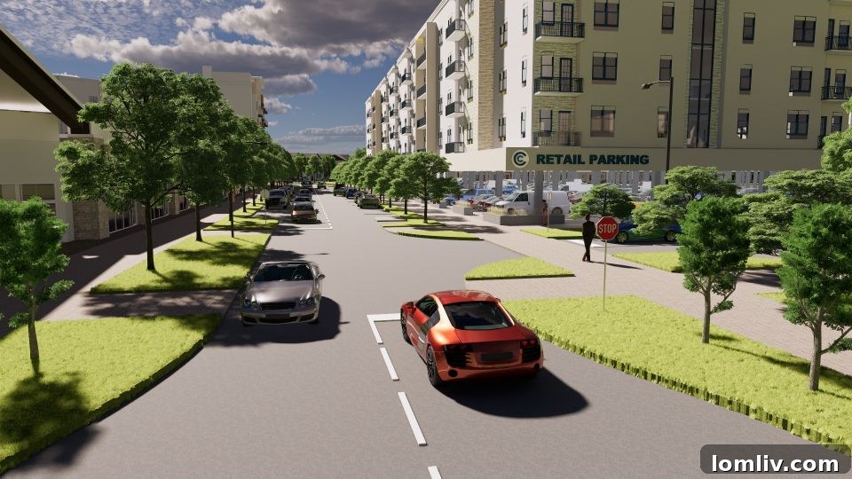 Aerial view of the planned development