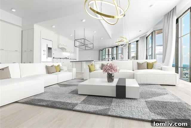 Dream Penthouse on a Budget: Design Your High Rise Haven From Scratch 5 Digital rendering of modern penthouse living area
