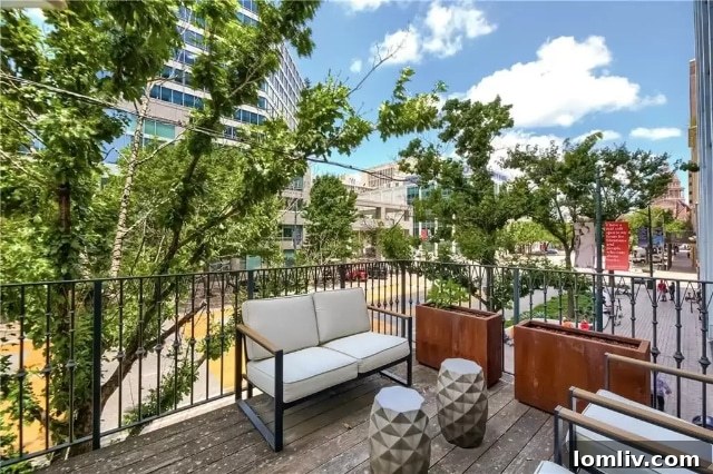 Second-floor balcony overlooking Congress Avenue, Austin