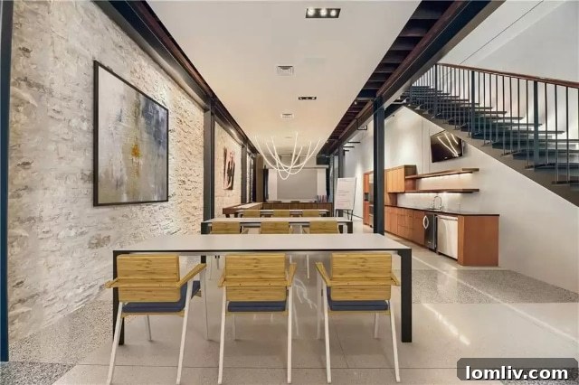 Dining room configured as an office space