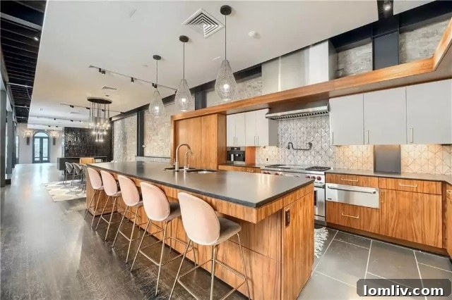 Contemporary kitchen area with high-end finishes