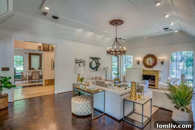 5054 Lakehill Court - Elegant Living Room with Fireplace