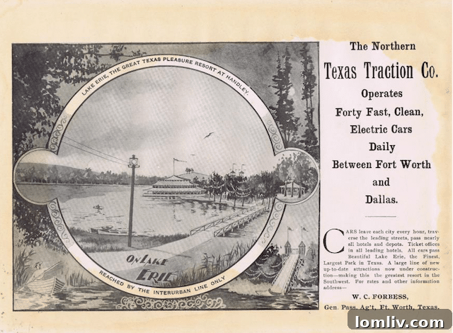 Early Advertisement for the Dallas-Fort Worth Interurban Line, 1903
