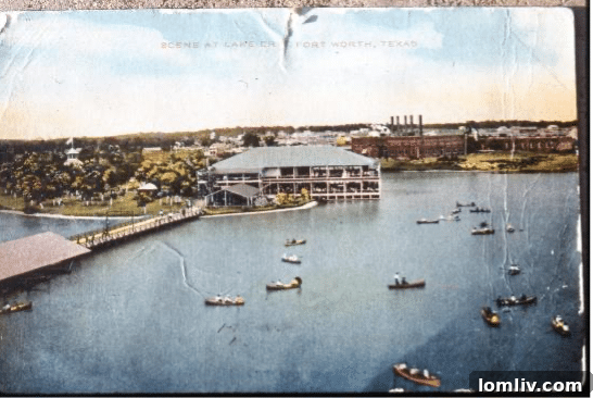 Historic Postcard Scene at Lake Erie Park, North Texas