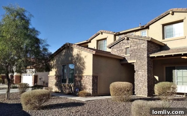 Elegant exterior of a luxury home in Gilbert, Arizona, perfect for a vampire's retreat
