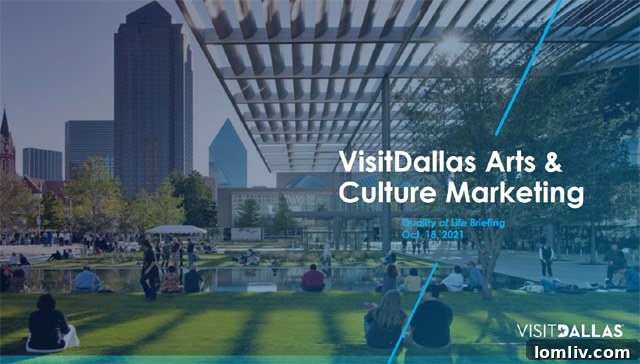 VisitDallas logo promoting the city's attractions