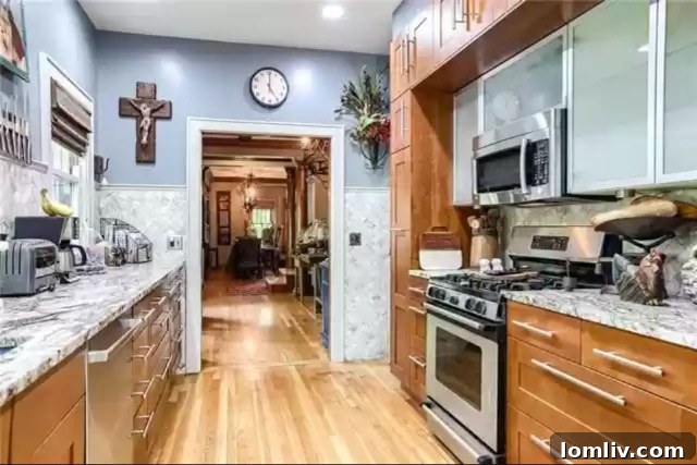 Kitchen with Decorative Cross and Knives in Kansas City House