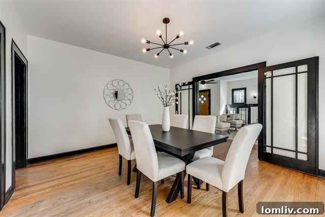 Detailed View of Living Room's Vintage Built-in Bookcases and Hardwood Floors