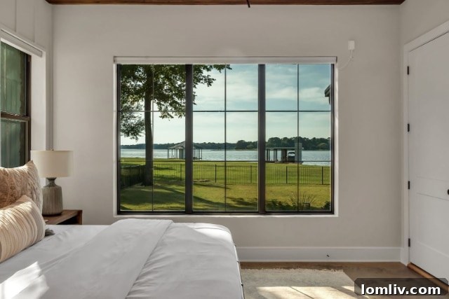 Stylish Bedroom in a High-End Lake Property