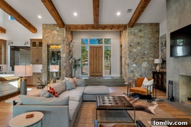 Elegant Living Spaces in a Luxury Lake Home