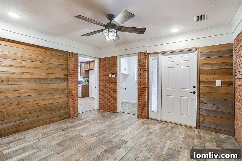 Bright kitchen island and ample counter space, ideal for entertaining