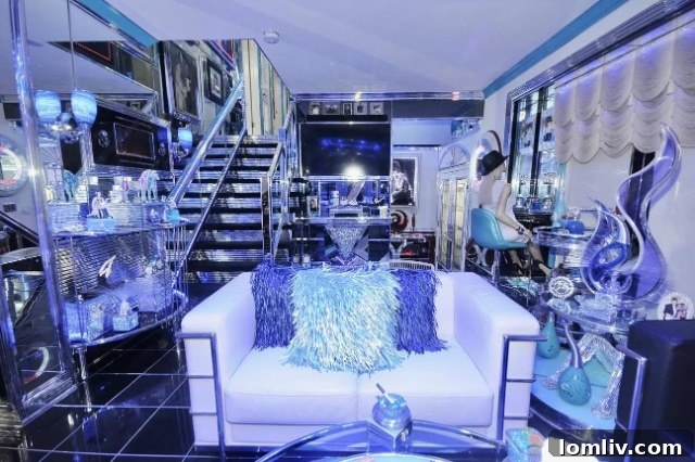 Interior view showcasing another surprising mannequin, enhancing the home's personality