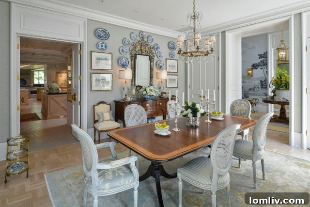 Grand Foyer with High Ceilings and Exquisite Woodwork