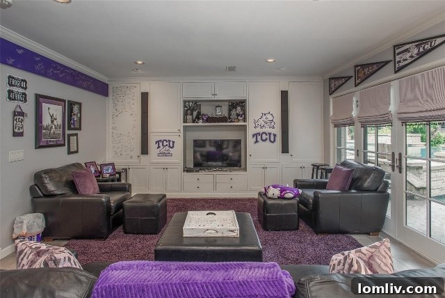Casual Entertainment Area for Sports Viewing in Luxury Estate