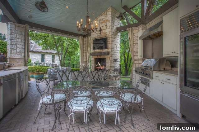 Outdoor Living Area for Entertaining in Fort Worth Estate