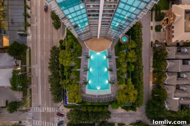 Luxury amenities at The Azure Dallas, including a stunning pool.