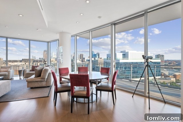 Luxurious living room with city views at The Azure.