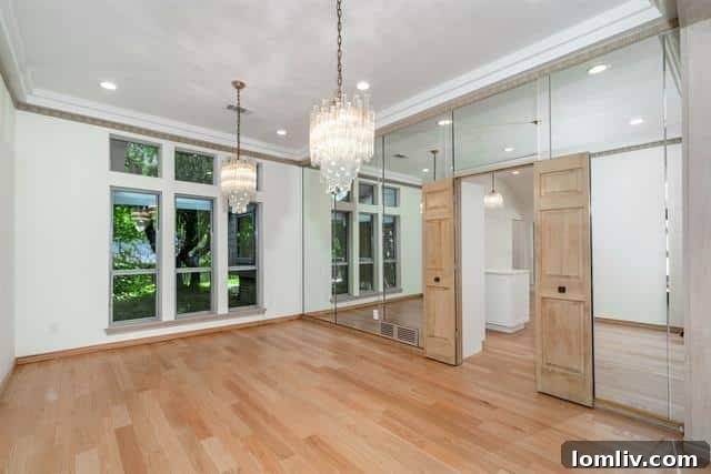 Kitchen view showing hidden dining room entrance