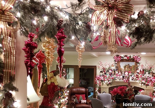 Charles Gregory, a Dallas real estate agent and interior designer, poses amidst elegant Christmas decorations.