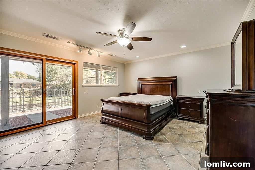 Primary Bathroom with Private Courtyard and Creek View