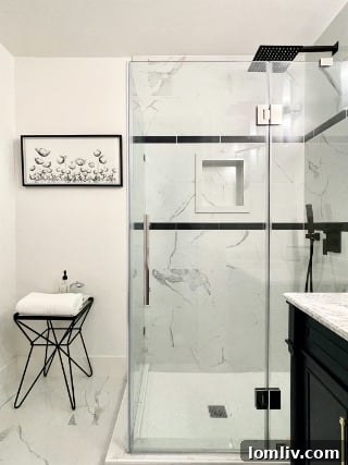 Sleek bathroom interior with contemporary fixtures