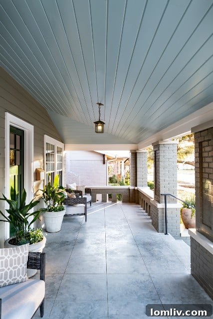 Deep front porches are a signature of Blue Quail Craft Builders' authentic homes